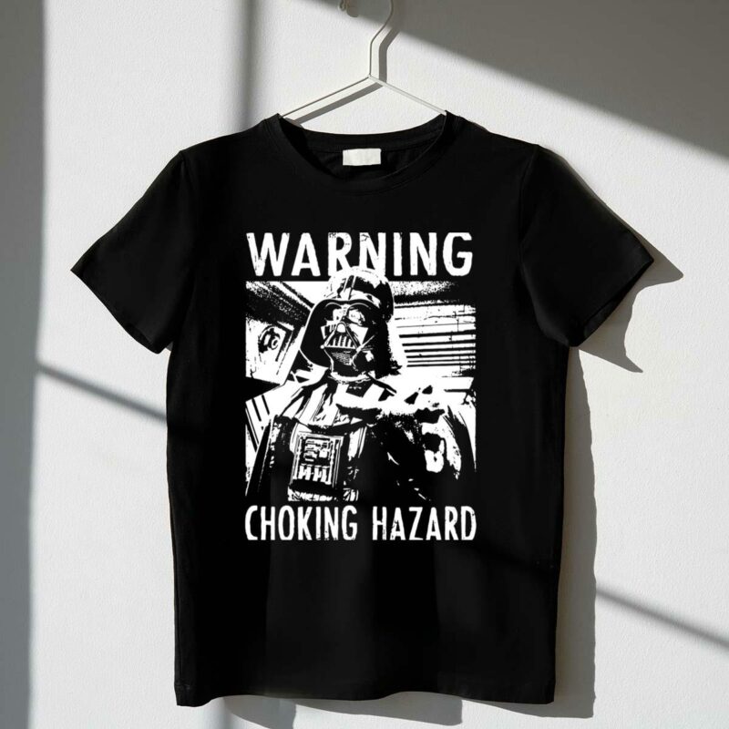 warning choking hazard darth vader star wars t shirt t shirt 1 1