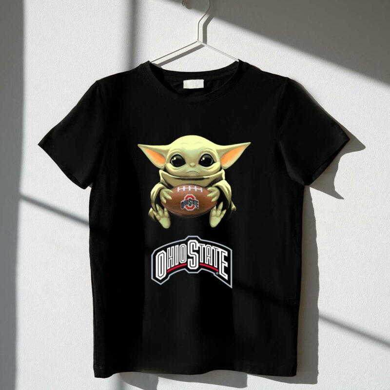 yoda holding ohio state football for star wars and buckeyes fans t shirt t shirt 1 1