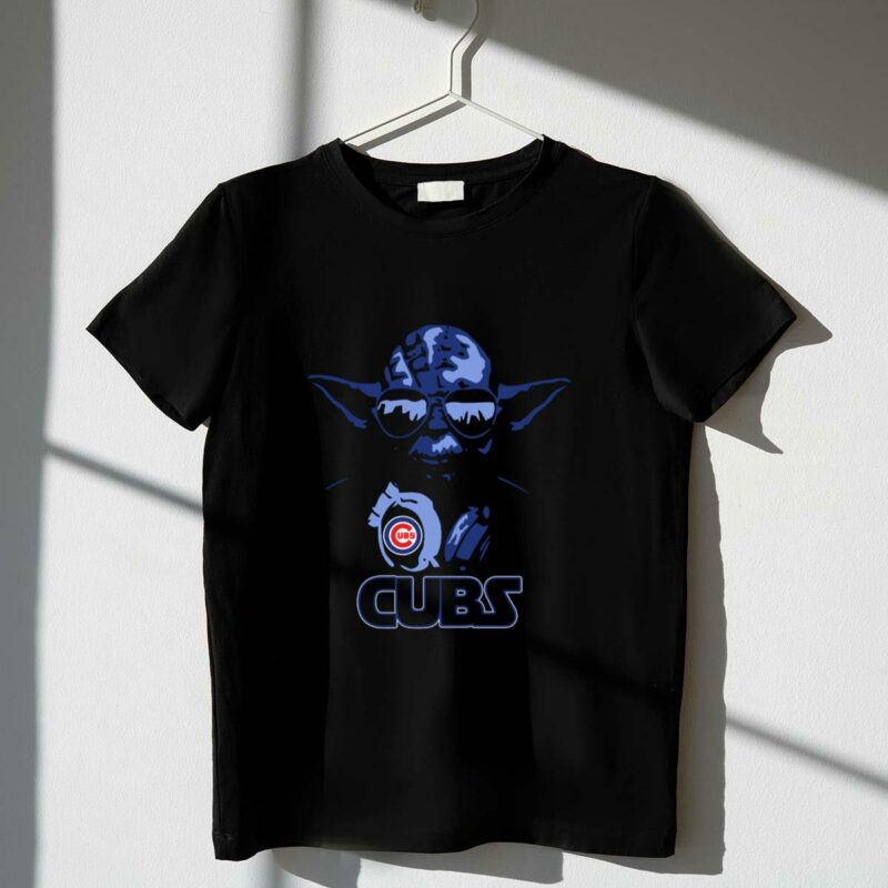 yoda star wars and chicago cubs fans crossover with cubs logo and yoda t shirt t shirt 1 1
