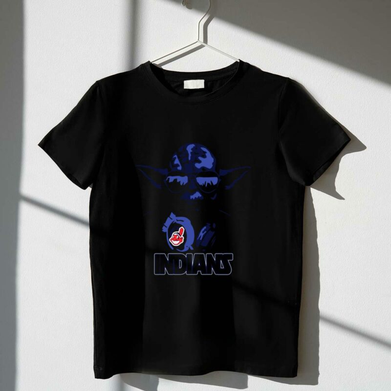 yoda star wars cleveland indians fans mashup featuring chief wahoo t shirt t shirt 1 1