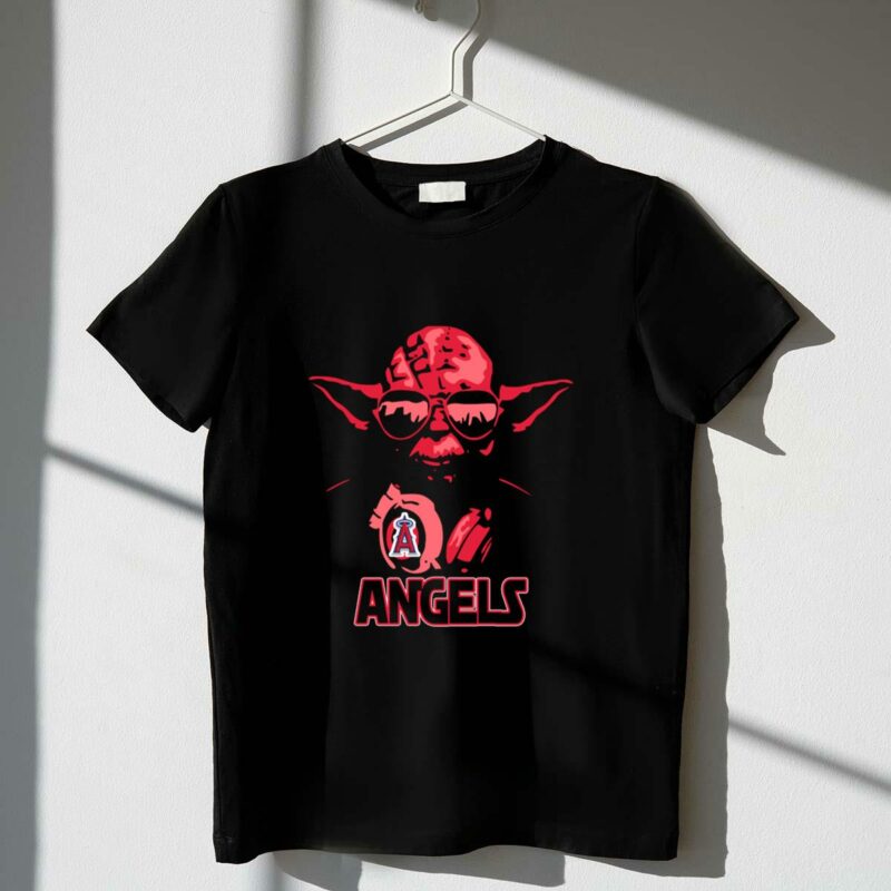 yoda star wars los angeles angels fans jedi baseball crossover t shirt t shirt 1 1